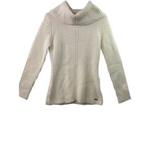 T. Tahari Cowl Neck Sweater – White – Size XS